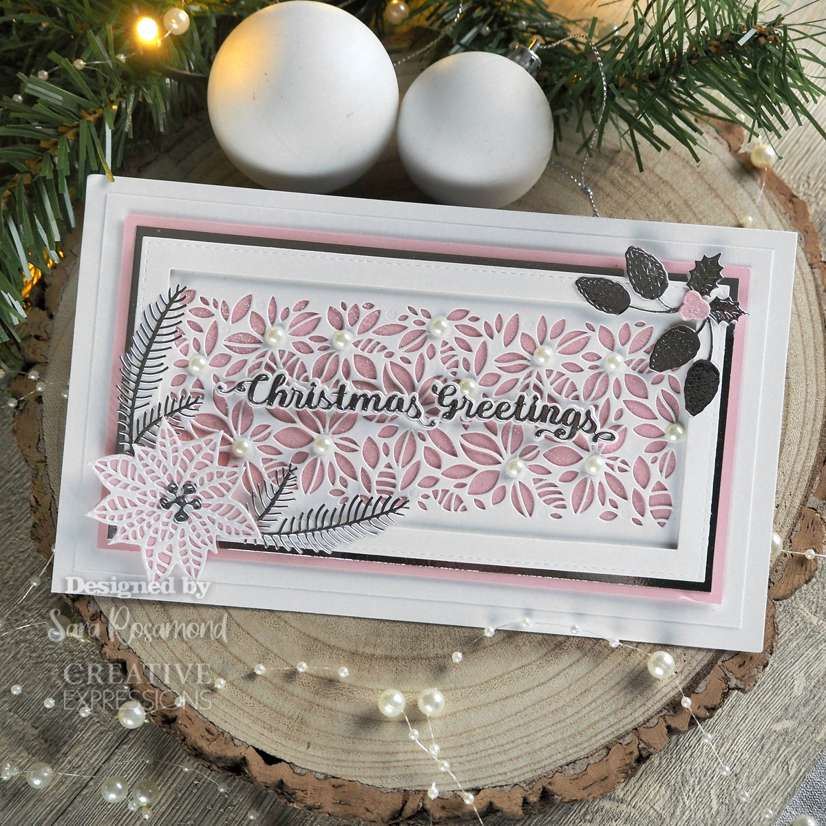 Creative Expressions Sue Wilson Festive Poinsettia Panel Craft Die-2