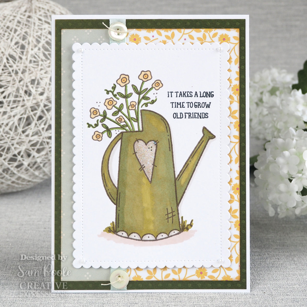 Creative Expressions Sam Poole Friendship Watering Can 6 in x 4 in Clear Stamp Set-2