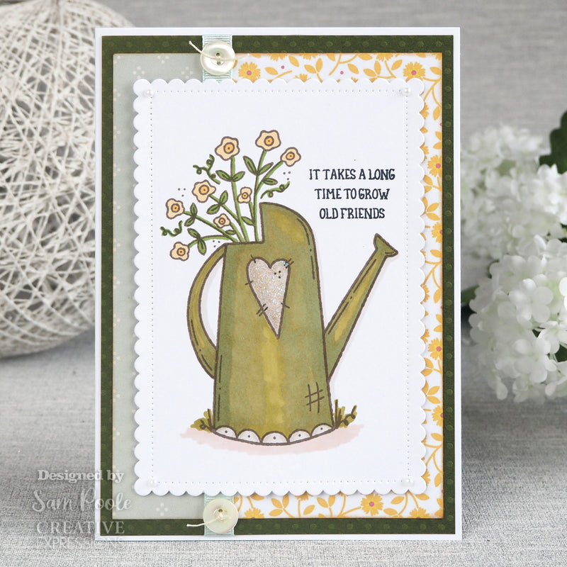 Creative Expressions Sam Poole Friendship Watering Can 6 in x 4 in Clear Stamp Set-2
