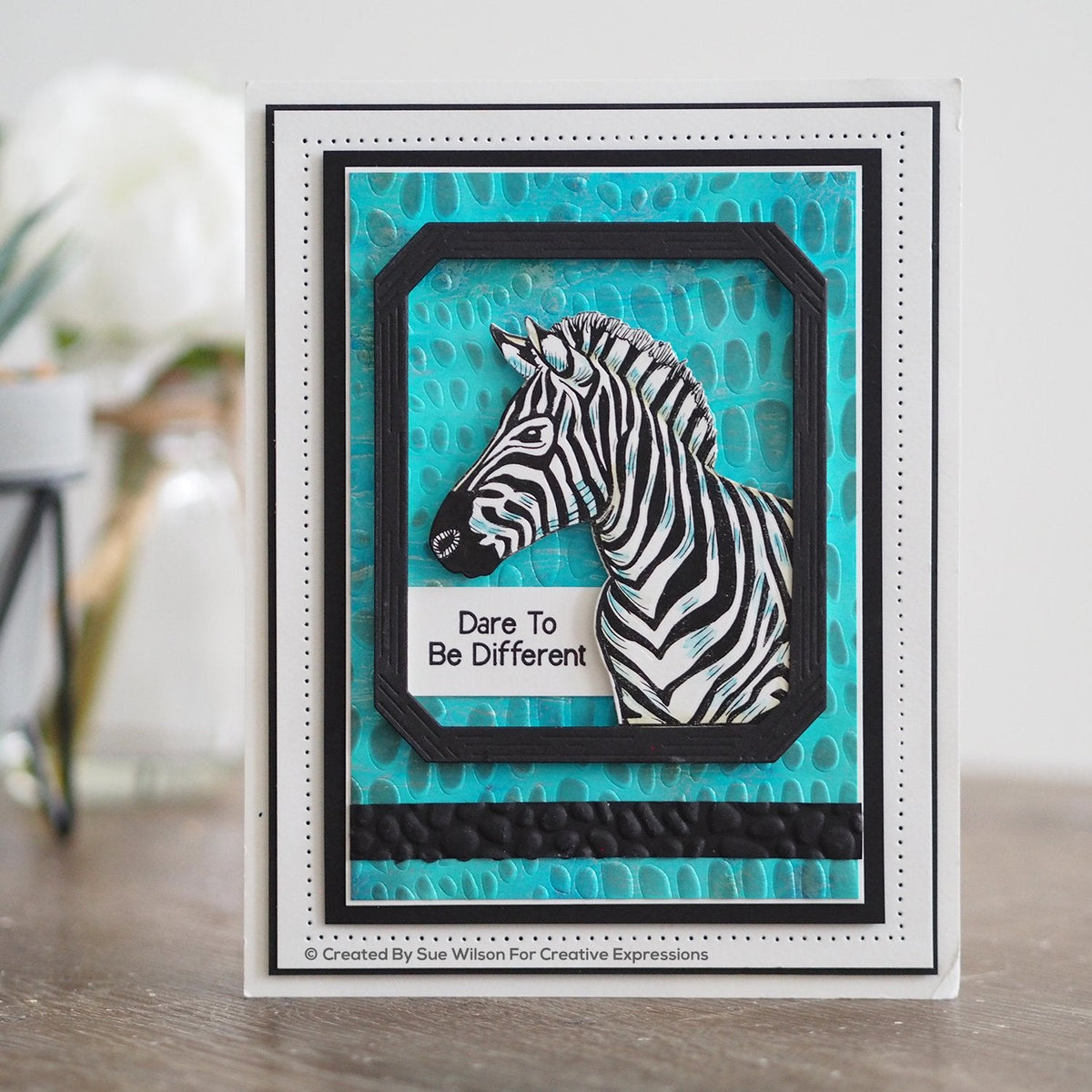 Zebra Pre Cut Stamp Co-ords with CED1316-3