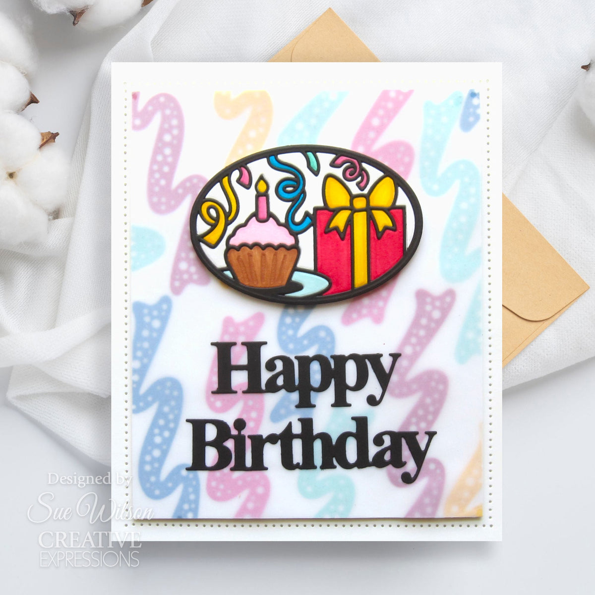 Matrices de découpe Sue Wilson Creative Expressions – Anniversaire Vitrail-2