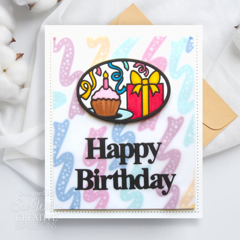 Matrices de découpe Sue Wilson Creative Expressions – Anniversaire Vitrail-2