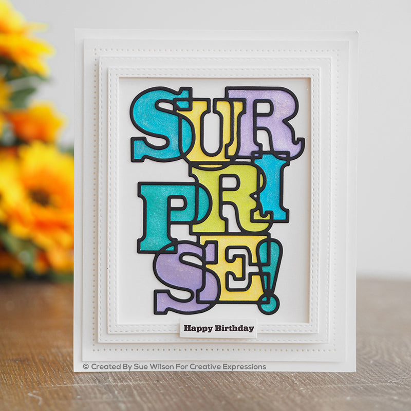 Sue Wilson Big Bold Words Surprise Craft Die & Stamp Set-7