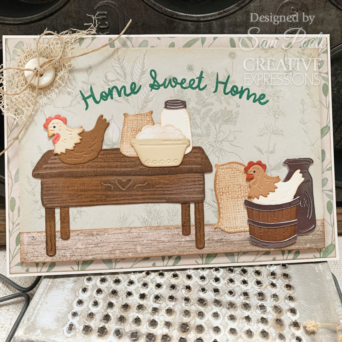 Creative Expressions Sam Poole Rustic Homestead Kitchen Stool Set Craft Die-4