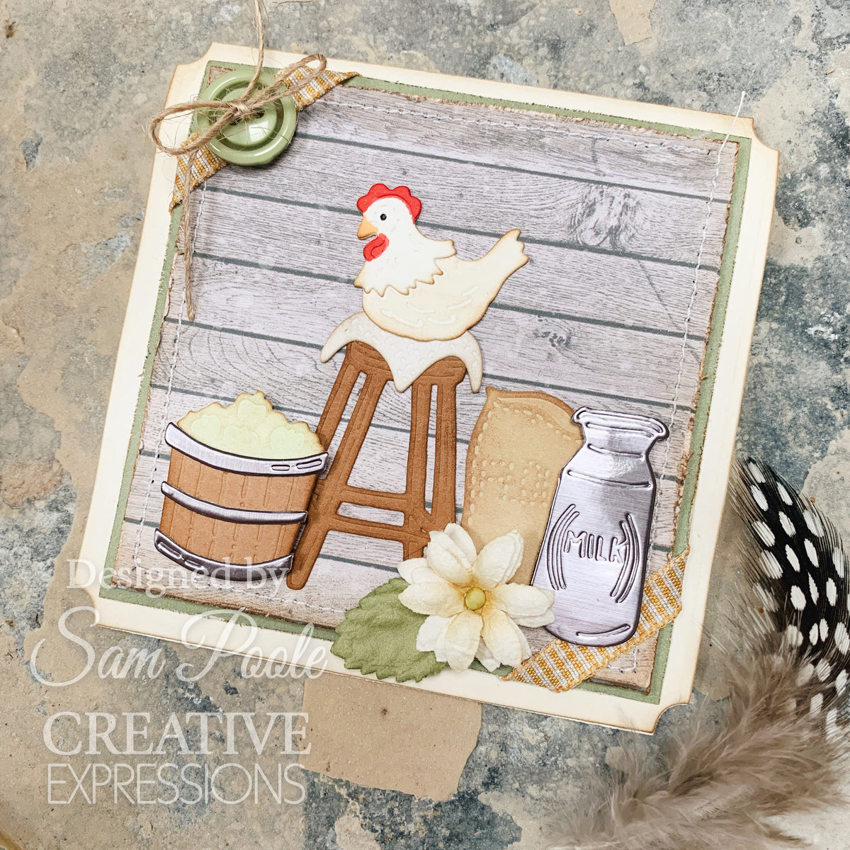 Creative Expressions Sam Poole Rustic Homestead Kitchen Stool Set Craft Die-6