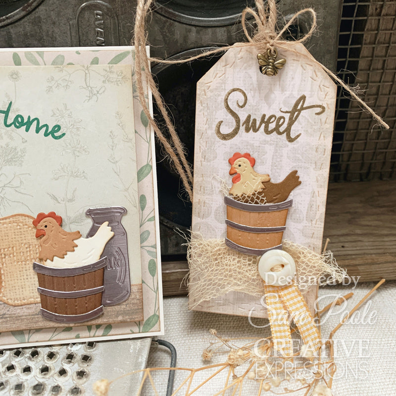 Creative Expressions Sam Poole Rustic Homestead Kitchen Stool Set Craft Die-7