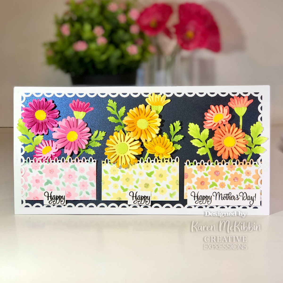 Creative Expressions Daisies Mini Triple Layering Stencil 4 in x 3 in Set of 3-4