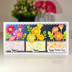 Creative Expressions Daisies Mini Triple Layering Stencil 4 in x 3 in Set of 3-4