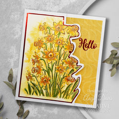 Creative Expressions Daffodil Tapestry 4 in x 6 in Pre Cut Rubber Stamp-3
