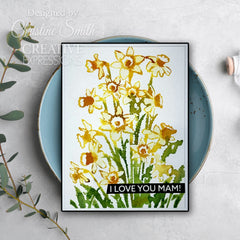 Creative Expressions Daffodil Tapestry 4 in x 6 in Pre Cut Rubber Stamp-5