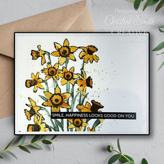 Creative Expressions Daffodil Tapestry 4 in x 6 in Pre Cut Rubber Stamp-4