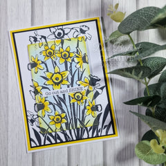 Creative Expressions Daffodil Tapestry 4 in x 6 in Pre Cut Rubber Stamp-7