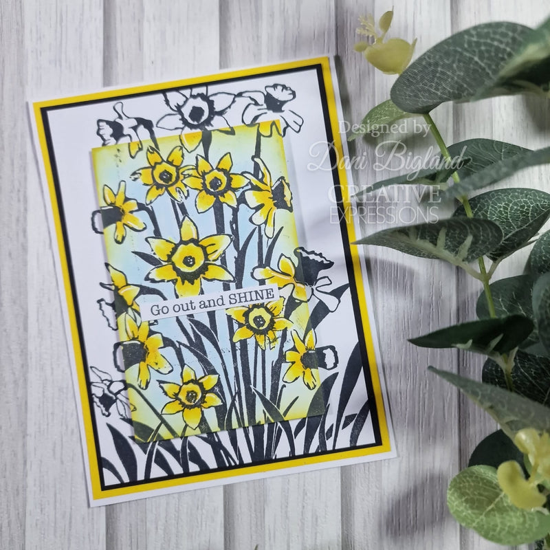 Creative Expressions Daffodil Tapestry 4 in x 6 in Pre Cut Rubber Stamp-7
