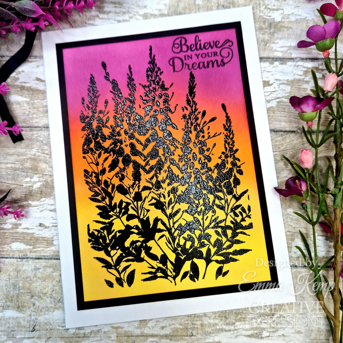 Creative Expressions Foxglove Garden 4 in x 6 in Pre Cut Rubber Stamp-4
