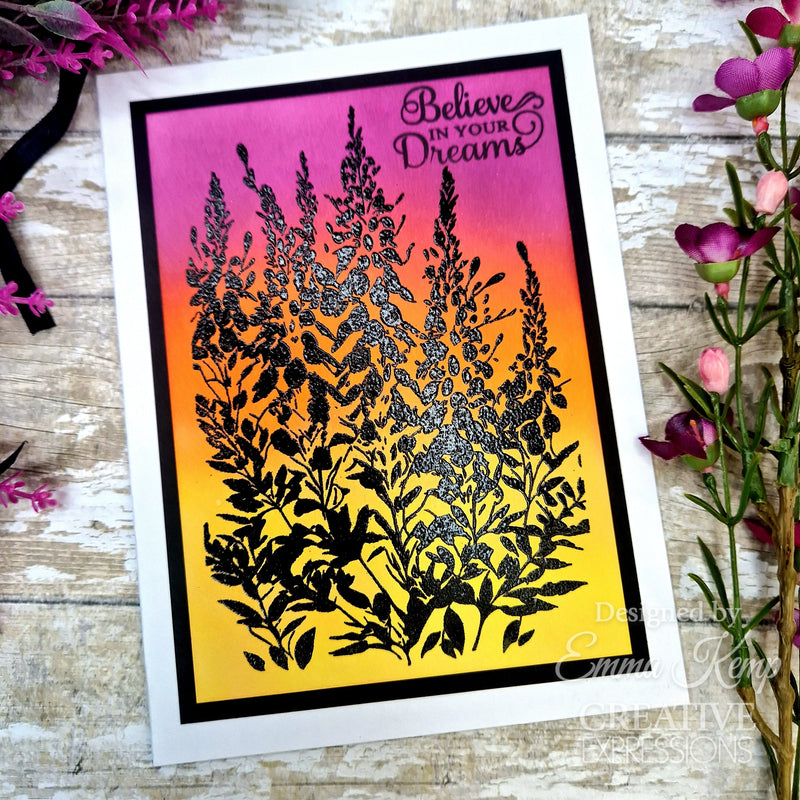 Creative Expressions Foxglove Garden 4 in x 6 in Pre Cut Rubber Stamp-4