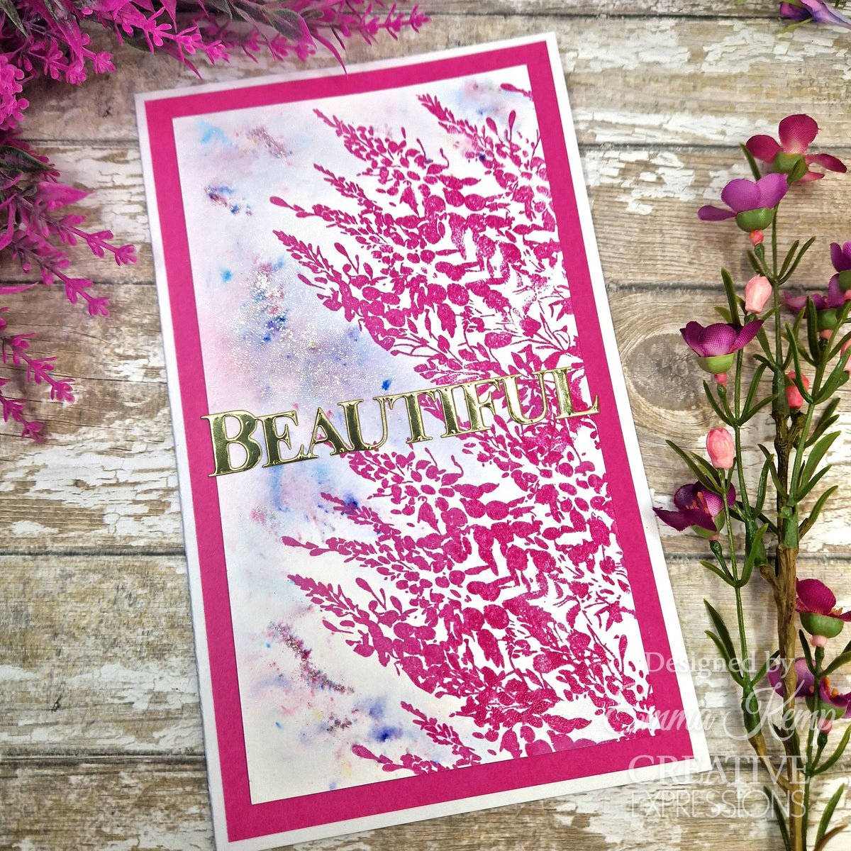 Creative Expressions Foxglove Garden 4 in x 6 in Pre Cut Rubber Stamp-5