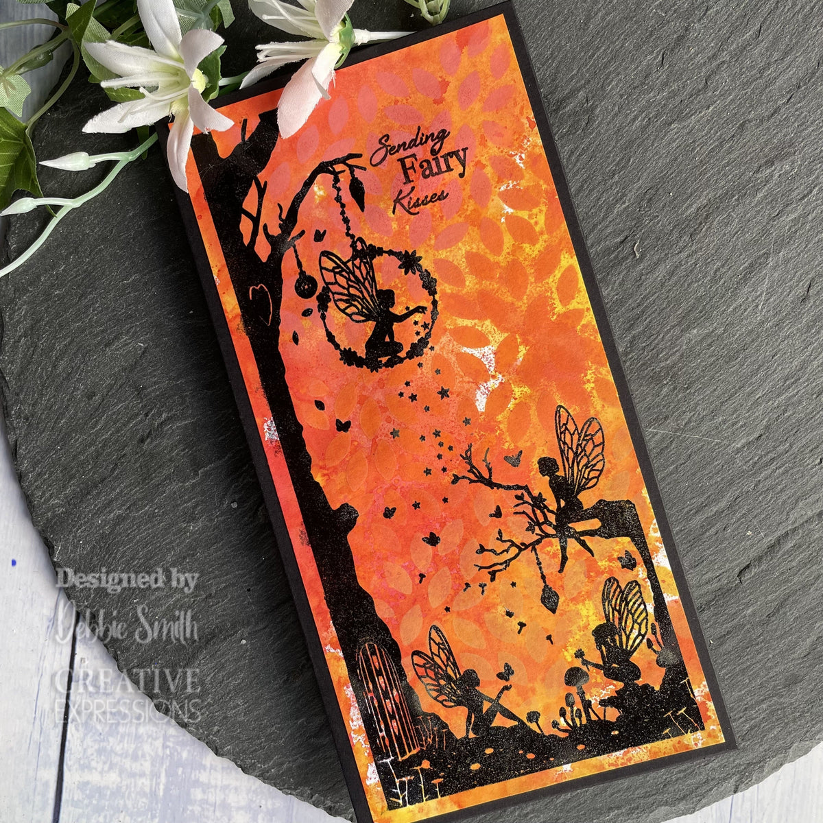 Creative Expressions Scattered Leaves DL Stencil 4 in x 8 in (10.0 x 20.3 cm)-4