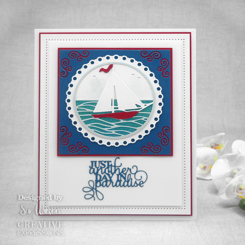 Creative Expressions Sue Wilson Mini Sentiments Just Another Day In Paradise Craft Die-4