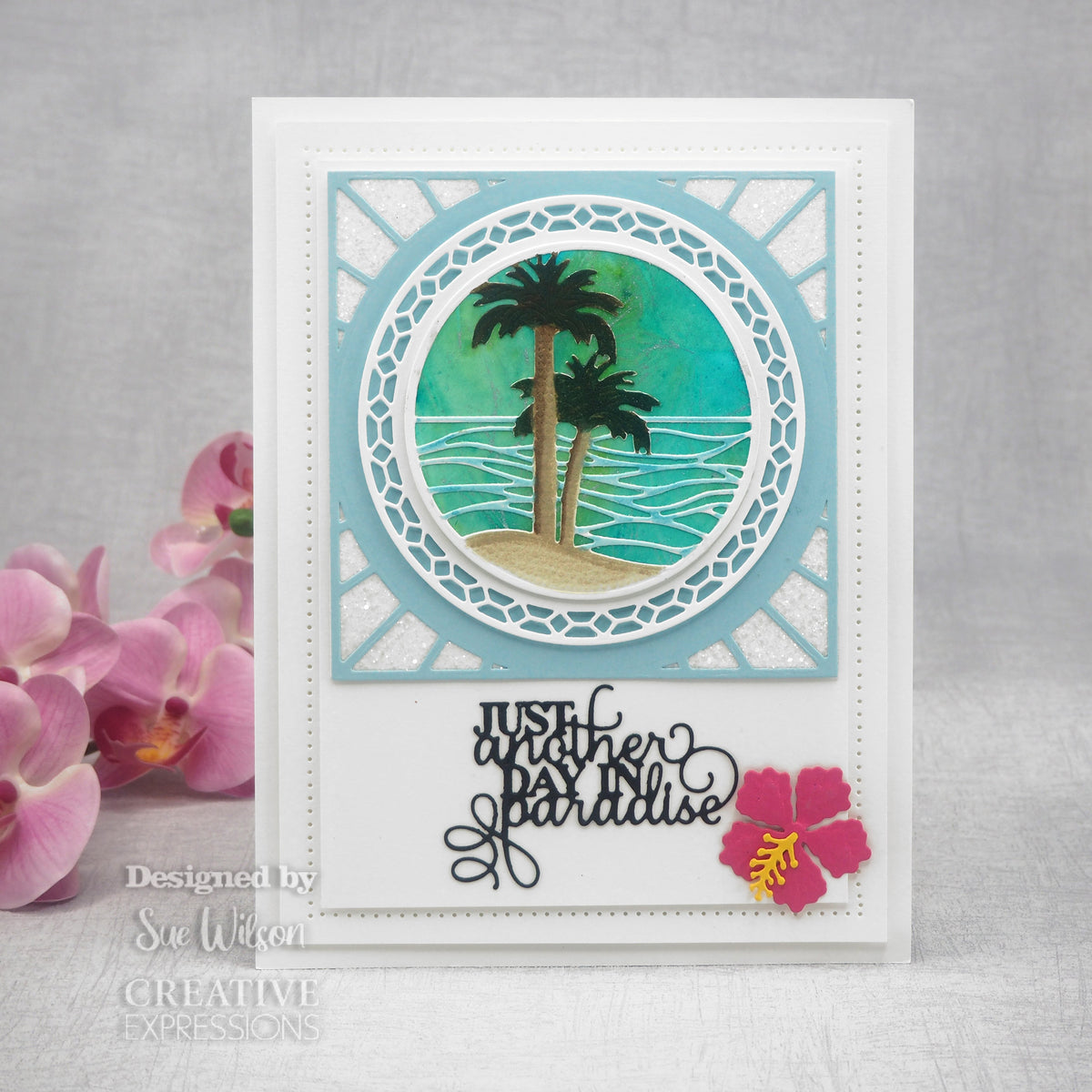 Creative Expressions Sue Wilson Mini Sentiments Just Another Day In Paradise Craft Die-5