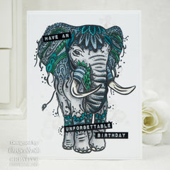 Creative Expressions Designer Boutique Doodle Elephant 6 in x 4 in Clear Stamp Set-4
