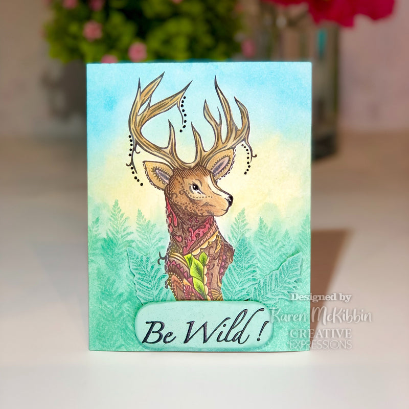 Creative Expressions Designer Boutique Doodle Deer 6 in x 4 in Clear Stamp Set-2