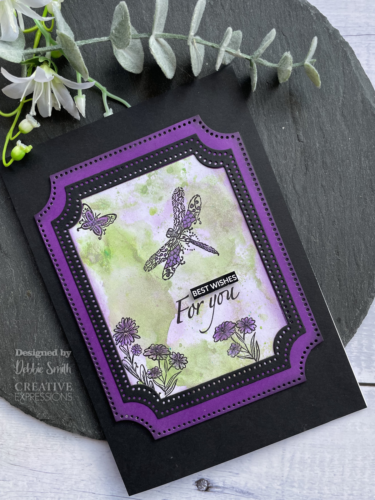 Creative Expressions Designer Boutique Doodle Butterfly 6 in x 4 in Clear Stamp Set-2