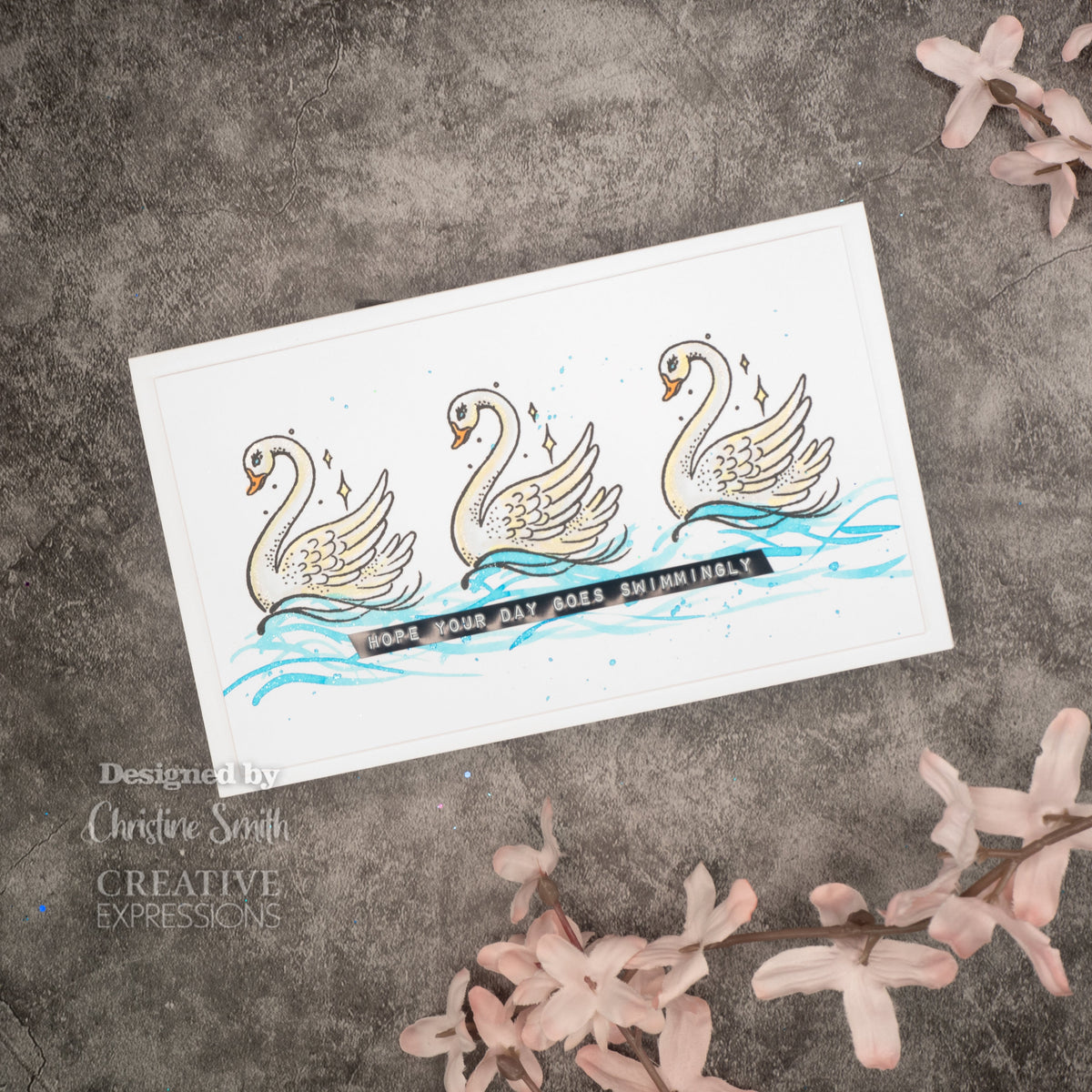 Creative Expressions Designer Boutique Swan In A Million 6 in x 4 in Stamp Set-3