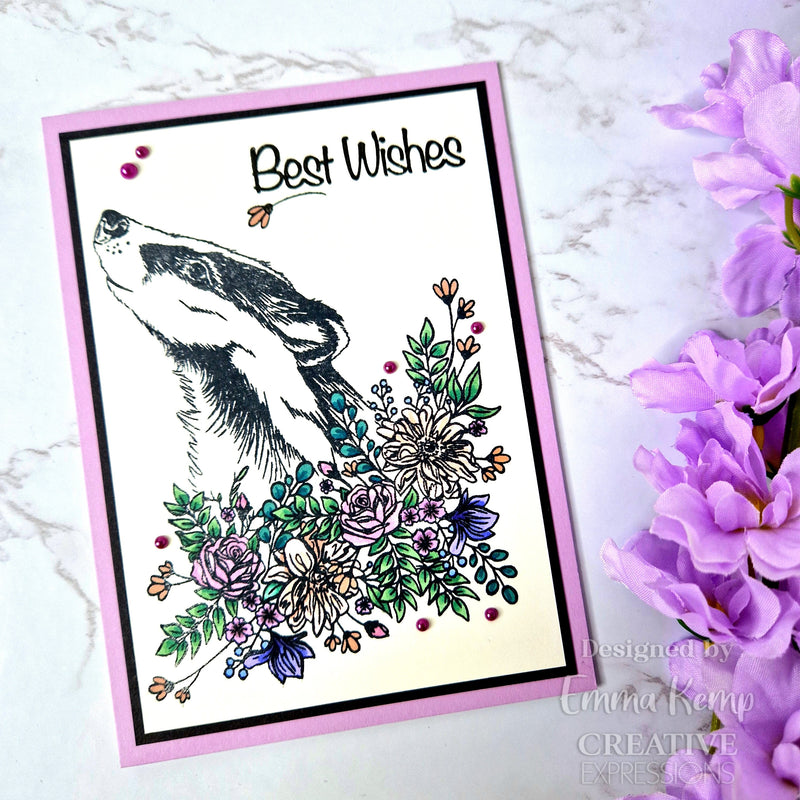 Creative Expressions Designer Boutique Floral Wishes 6 in x 4 in Stamp Set-3