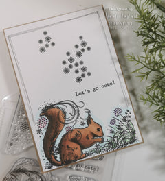 Creative Expressions Designer Boutique Woodland Walk Collection Sammy Squirrel A6 Clear Stamp Set-2