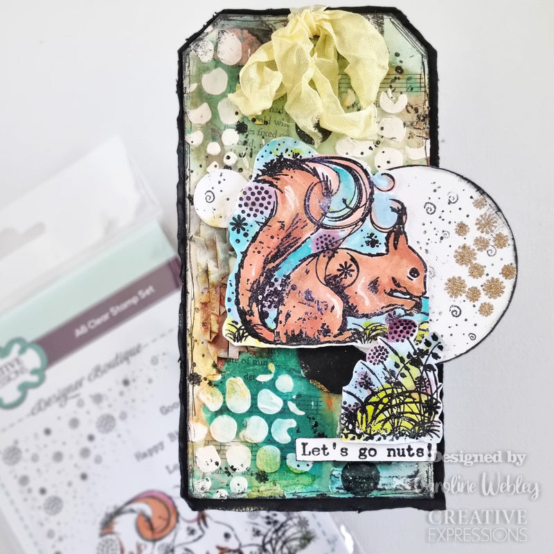Creative Expressions Designer Boutique Woodland Walk Collection Sammy Squirrel A6 Clear Stamp Set-3