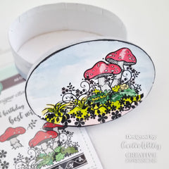 Creative Expressions Designer Boutique Woodland Walk Collection Tiptoe Amongst The Toadstools A6 Clear Stamp Set-3