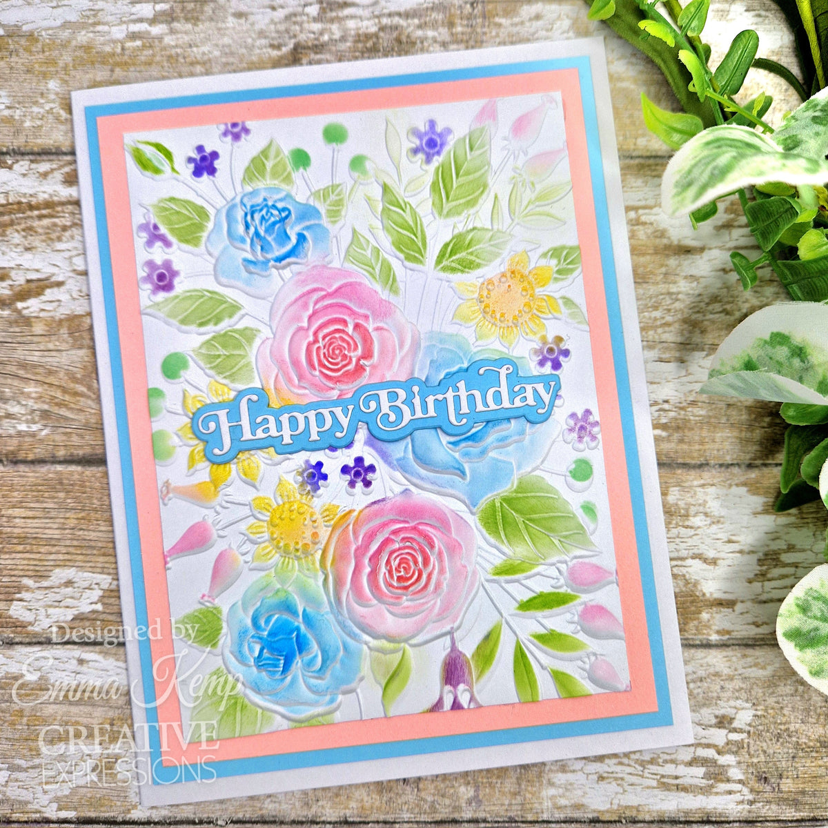 Juego de 2 plantillas para colorear Creative Expressions Rose Garden Companion, 6 pulg. x 8 pulg.