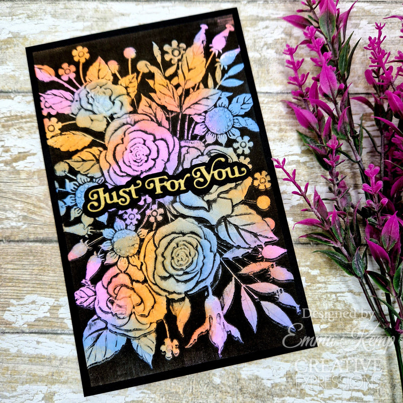 Creative Expressions Pochoir de coloriage compagnon Rose Garden 6 po x 8 po, lot de 2-4