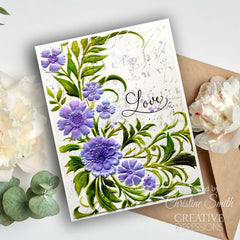 Juego de 2 plantillas para colorear Creative Expressions Petal Cascade Companion de 6 pulg. x 8 pulg.-3