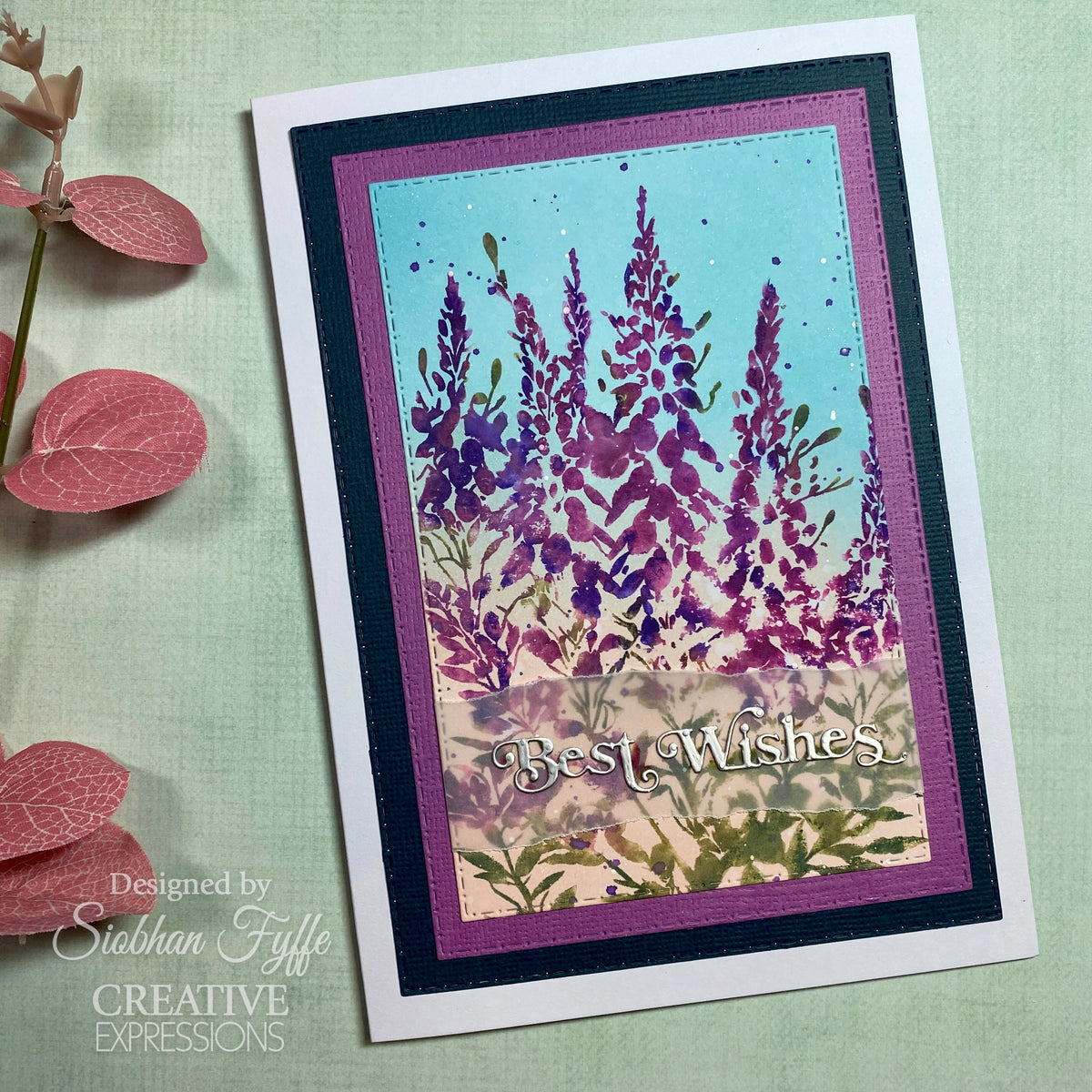 Creative Expressions Foxglove Garden 4 in x 6 in Pre Cut Rubber Stamp-9