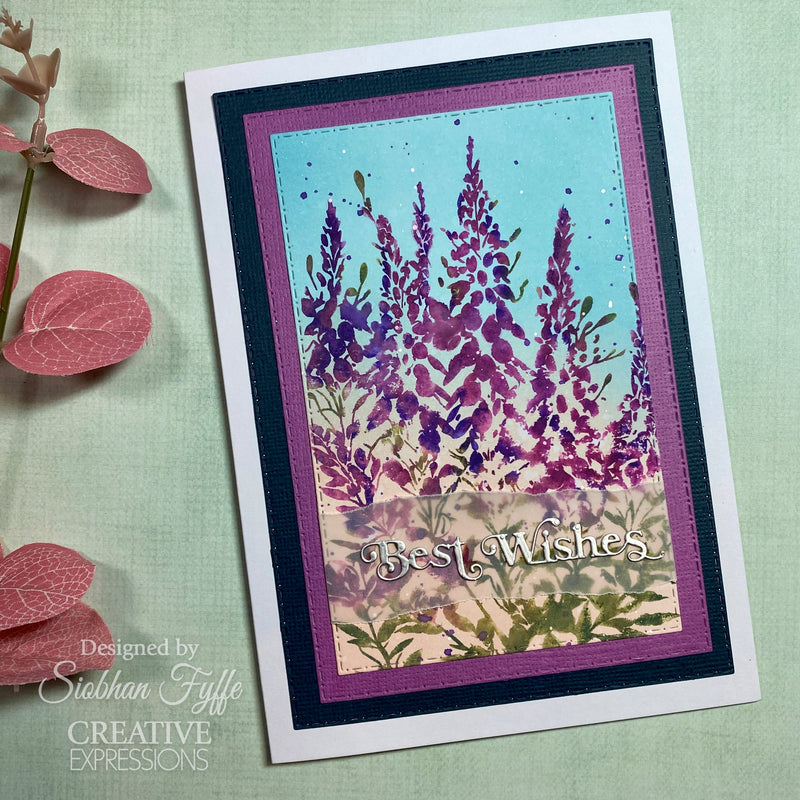 Creative Expressions Foxglove Garden 4 in x 6 in Pre Cut Rubber Stamp-9