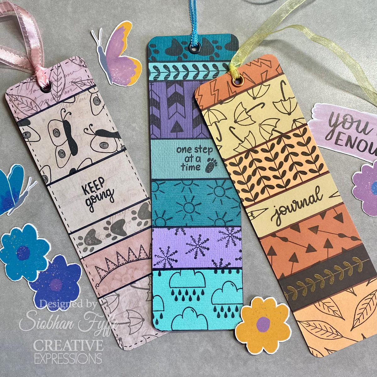 Creative Expressions Helen Colebrook Beautiful Banners 6 in x 4 in Clear Stamp Set-3