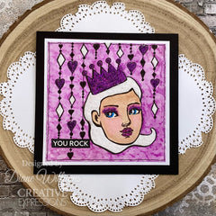 Creative Expressions Jane Davenport SideChick 7 in x 7 in Stencil-5