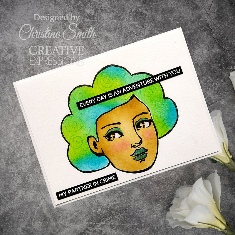 Creative Expressions Jane Davenport SideChick 7 in x 7 in Stencil-3