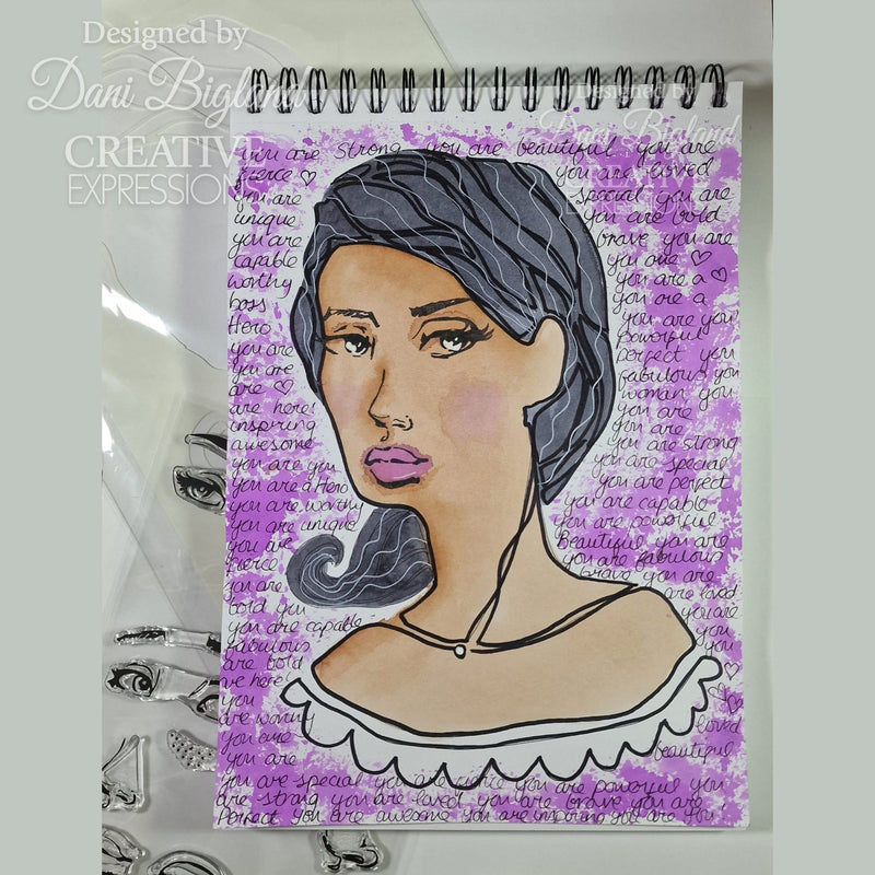 Creative Expressions Jane Davenport Facetime Features 6 in x 8 in Clear Stamp Set-2