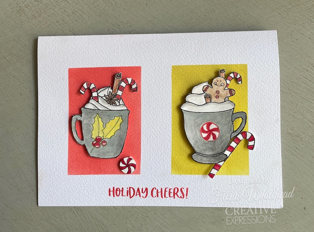 Creative Expressions Jane's Doodles Holiday Cheers Lot de 12 tampons transparents 15 x 20 cm-12