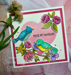 Set de sellos transparentes Creative Expressions Jane's Doodles Birdsong Blooms, 6 pulg. x 8 pulg.-6