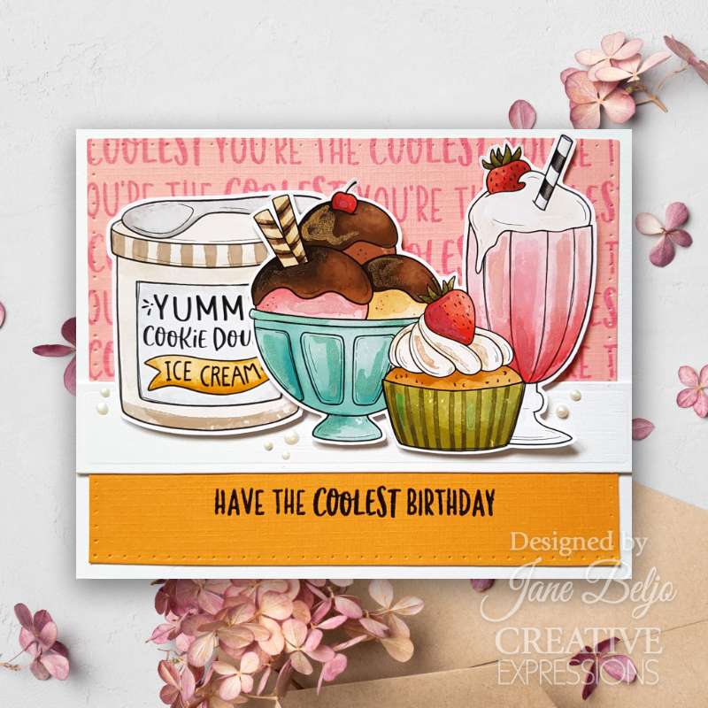Creative Expressions Jane's Doodles Sweet Wishes 6 in x 8 in Clear Stamp Set-2