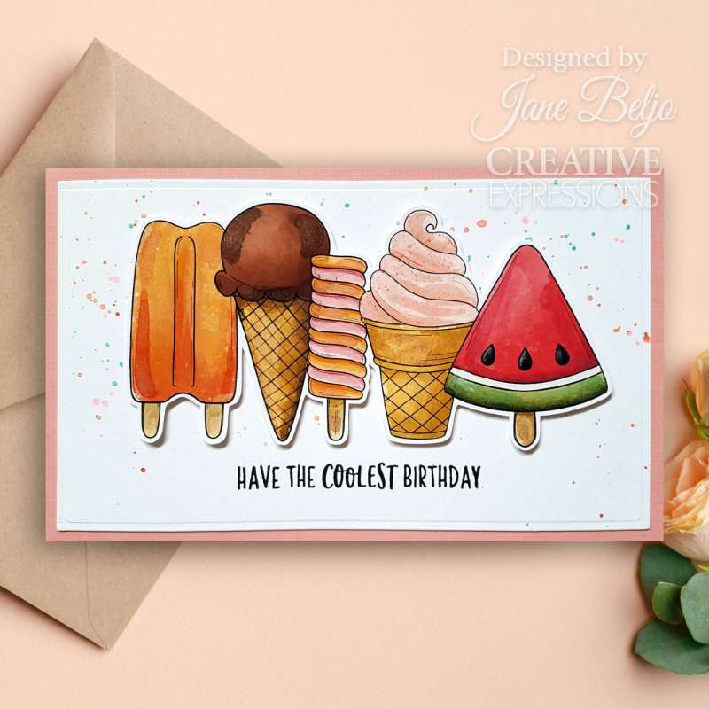 Creative Expressions Jane's Doodles The Coolest 6 in x 8 in Clear Stamp Set-3