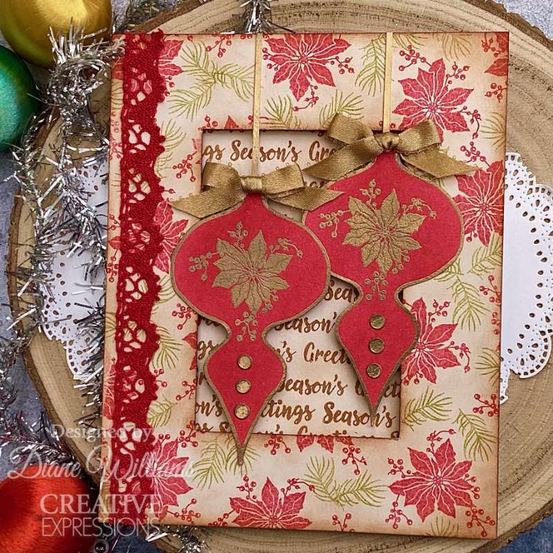 Woodware Clear Singles Paintable Shapes Fancy Drop 4 in x 6 in Stamp Set-6