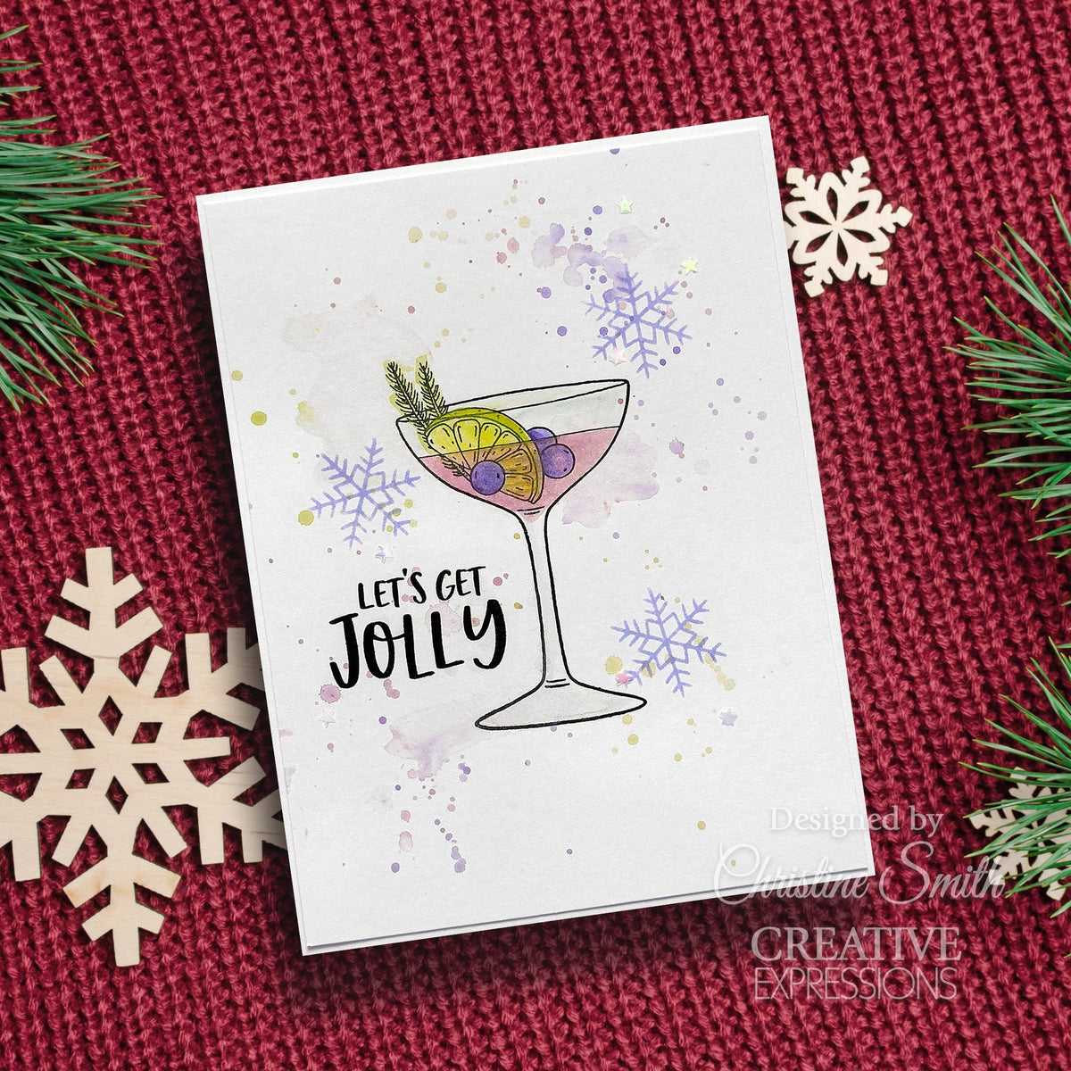 Creative Expressions Jane's Doodles Holiday Cheers Lot de 12 tampons transparents 15 x 20 cm-8