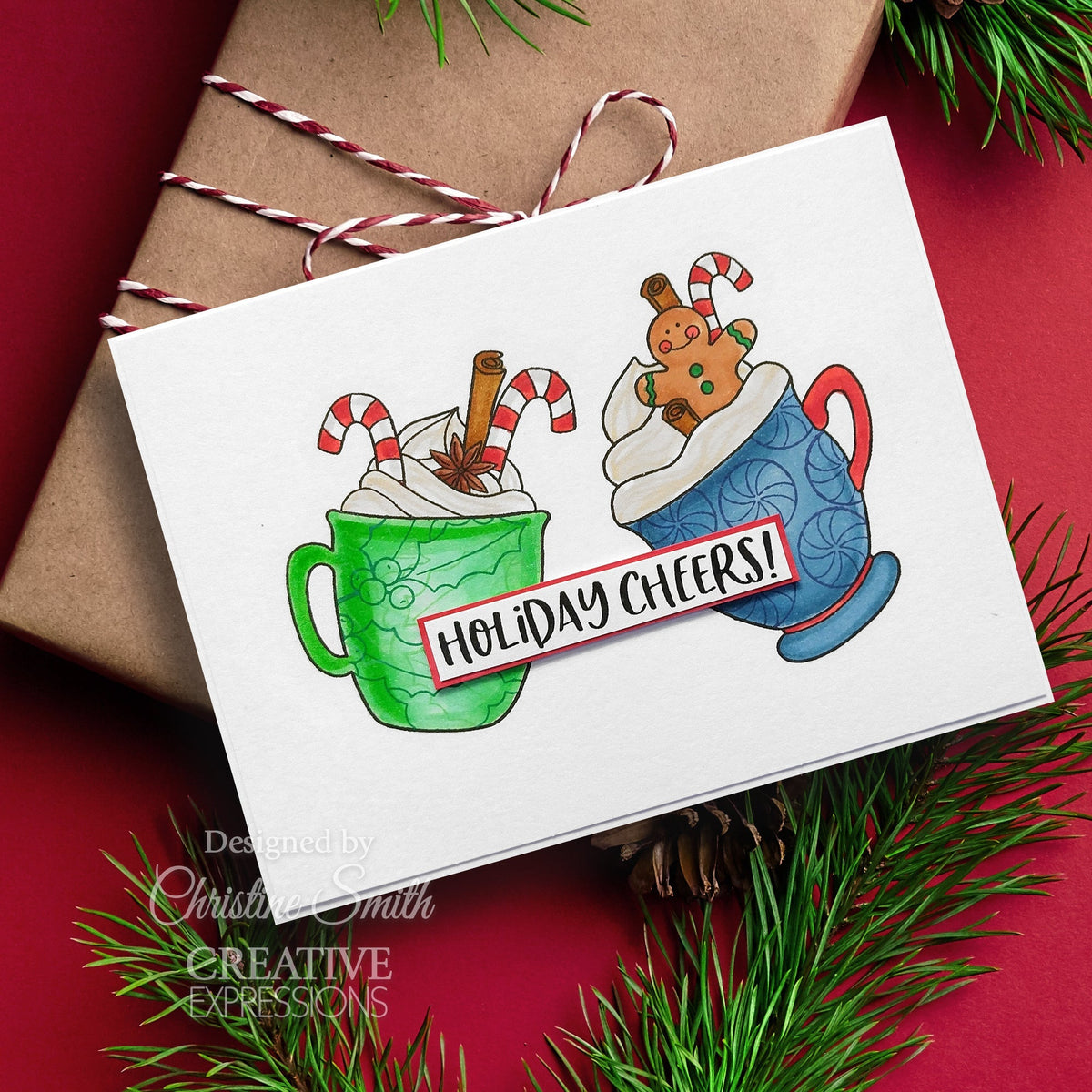 Creative Expressions Jane's Doodles Holiday Cheers Lot de 12 tampons transparents 15 x 20 cm-7
