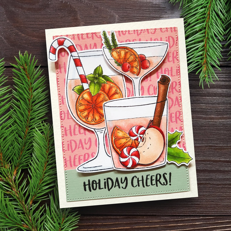 Creative Expressions Jane's Doodles Holiday Cheers Lot de 12 tampons transparents 15 x 20 cm-2