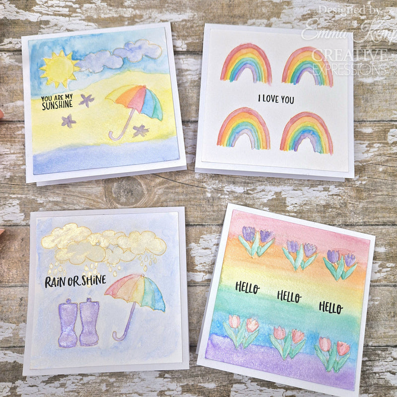 Creative Expressions Jane's Doodles Rain or Shine 4 in x 6 in Clear Stamp Set-10