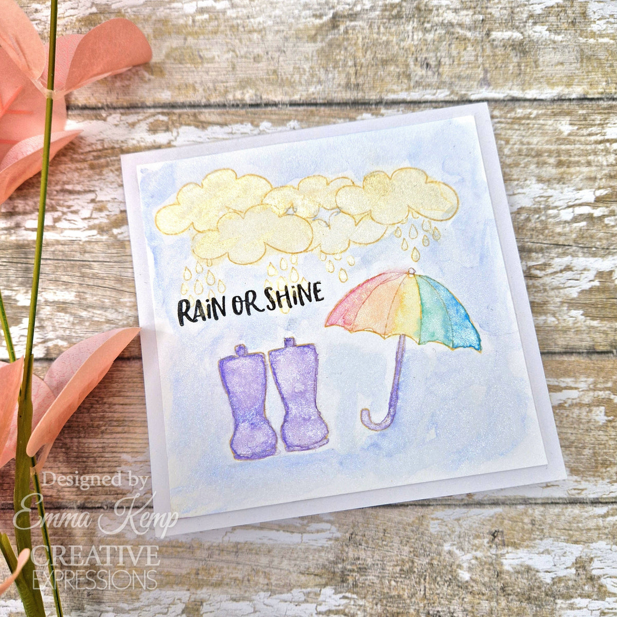 Creative Expressions Jane's Doodles Rain or Shine 4 in x 6 in Clear Stamp Set-8